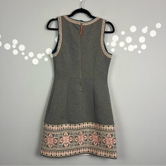 Anthropologie Maeve Neoprene Embroidered Dress Size 8 - Picture 6 of 9